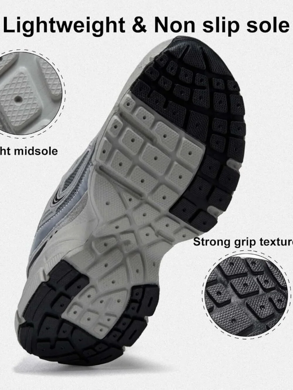 Women's Dark Grey Chunky Fashion Sneakers Casual Sports Shoes Mesh Athletic